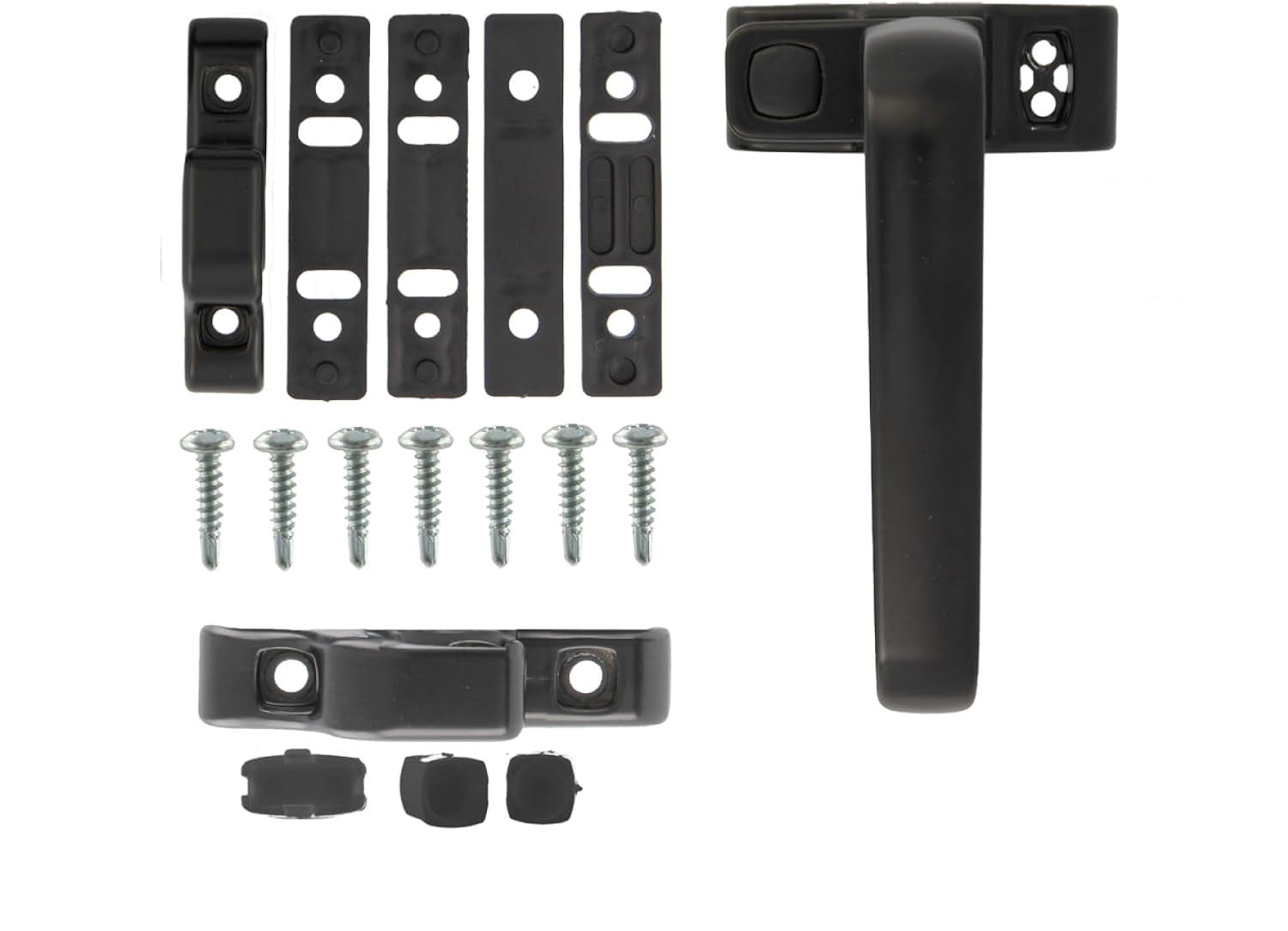 Maniglia di bloccaggio per porte e finestre mod. GAMMA - 122 x 70 mm - Rosetta - Sinistra - Porte interne e finestre - Senza Quadriletto - Alluminio Nero