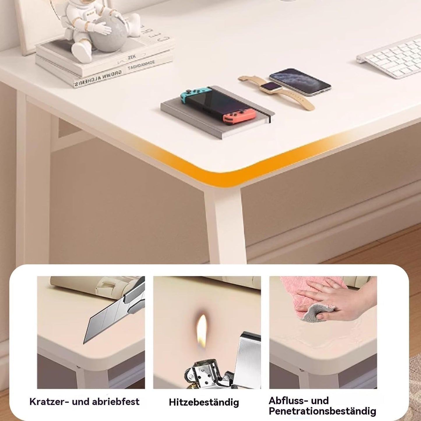Moderner Computertisch im schlichten Stil, Schreibtisch, PC-Tisch für Homeoffice