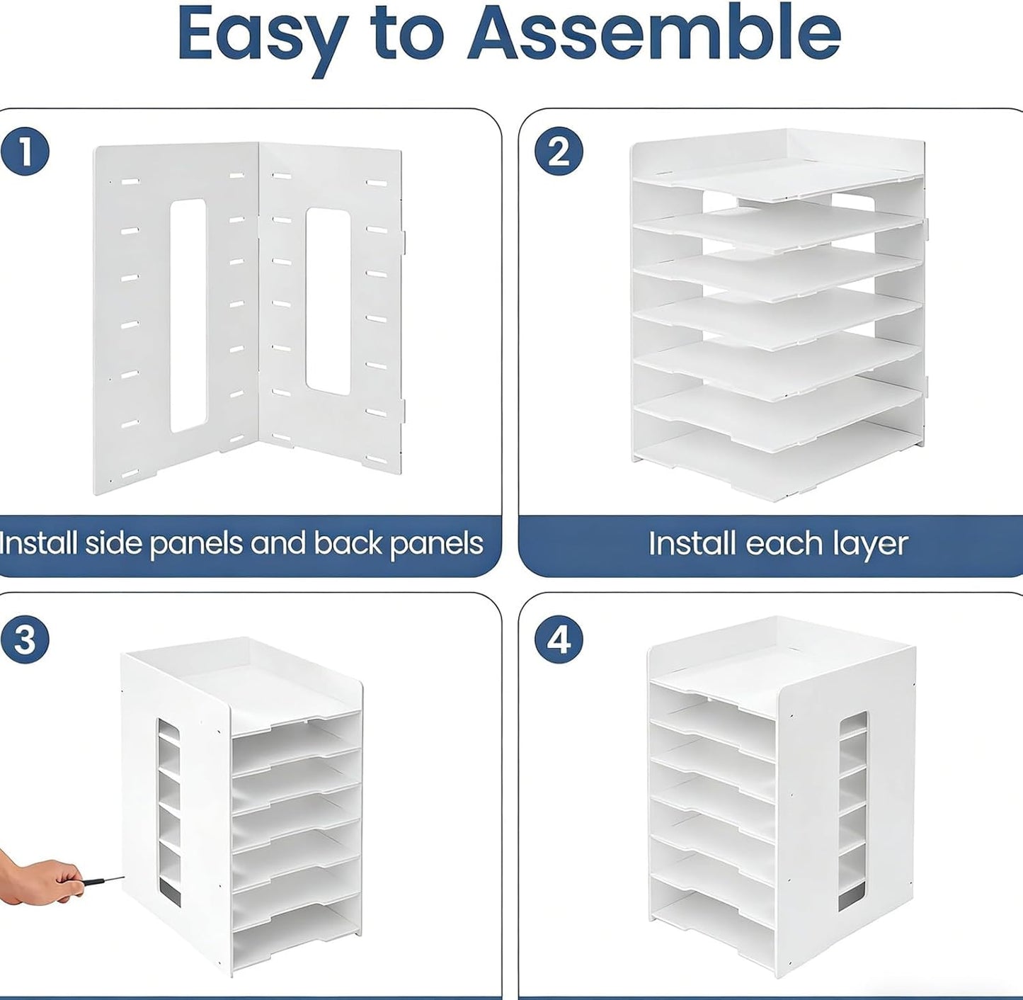 Dokumentenablage A4 Schreibtisch-Organizer Ablagebox Bürobedarf PVC Büro-Organizer
