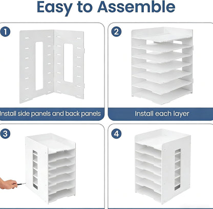 Dokumentenablage A4 Schreibtisch-Organizer Ablagebox Bürobedarf PVC Büro-Organizer