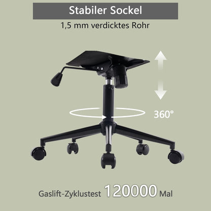 Bürostuhl Ergonomisch, Schreibtischstuhl Höhenverstellbar, Bürostuhl mit PU-Leder & Rollen