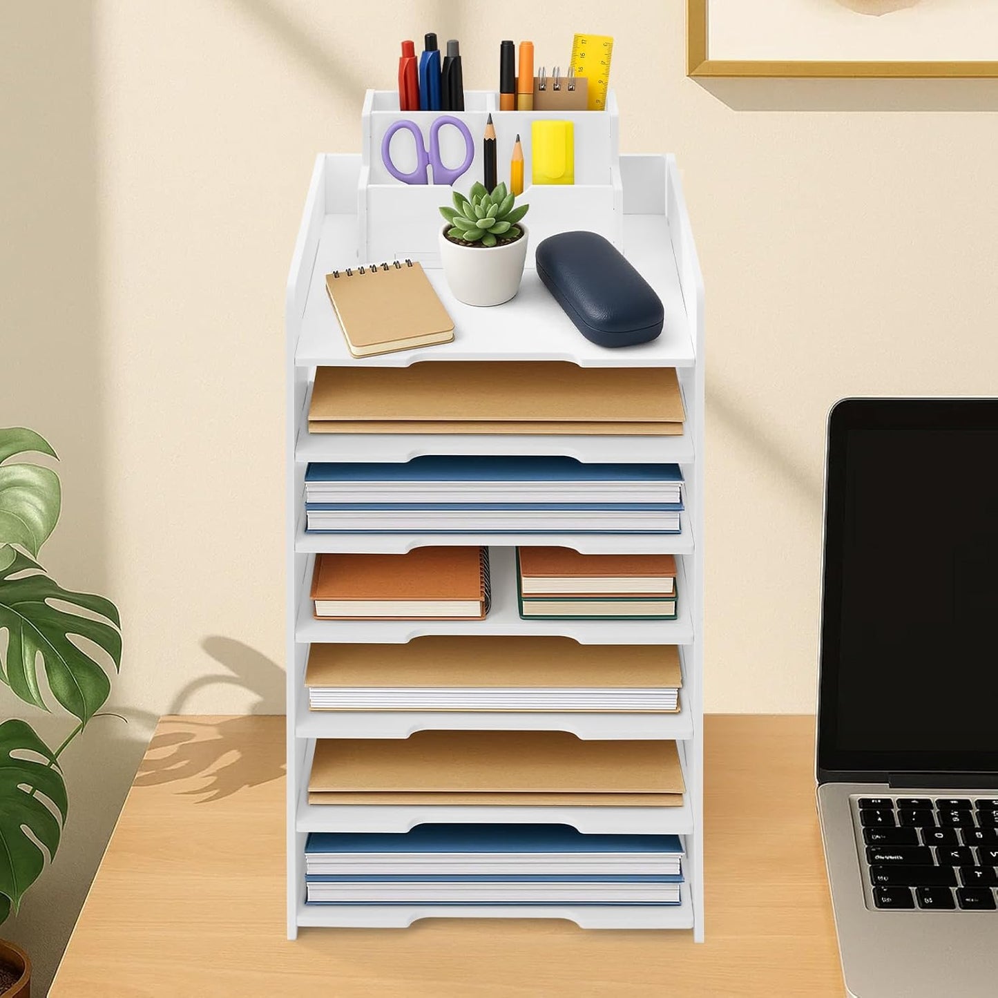 Dokumentenablage A4 Schreibtisch-Organizer Ablagebox Bürobedarf PVC Büro-Organizer