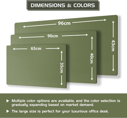 Cork Desk Mat, Reversible Desk Pad with Natural Cork & PU Leather, Mouse Pad/Table Protector Green