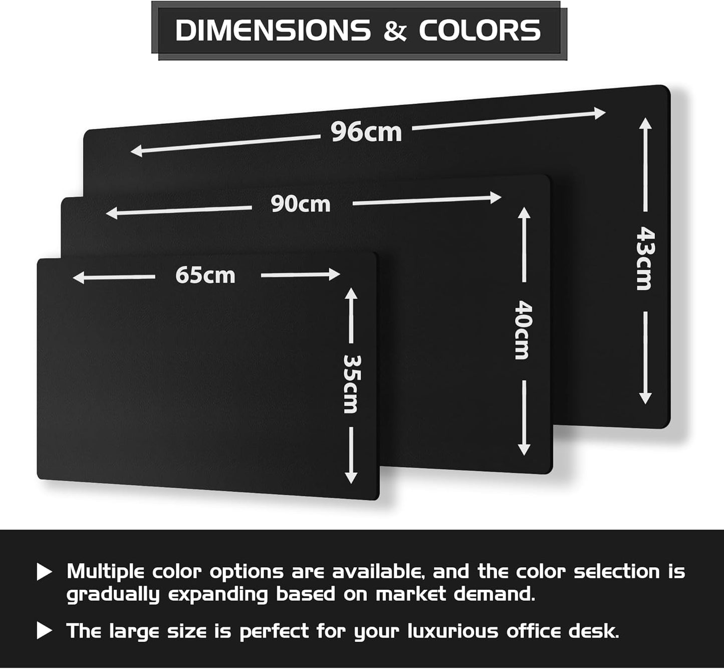 Cork Desk Pad, Double-Sided Desk Mat with Natural Cork & PU Leather, Mouse Pad/Table Protector Black