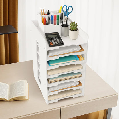 Dokumentenablage A4 Schreibtisch-Organizer Ablagebox Bürobedarf PVC Büro-Organizer