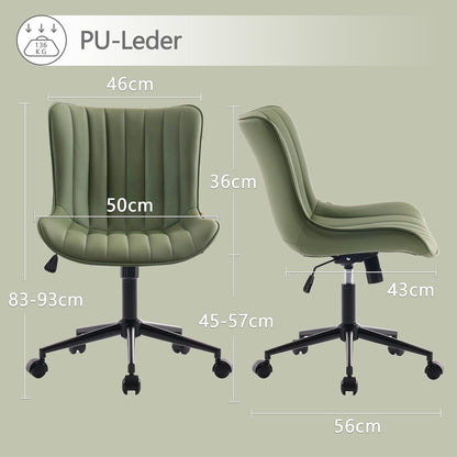 Bürostuhl Ergonomisch, Schreibtischstuhl Höhenverstellbar, Bürostuhl mit PU-Leder & Rollen