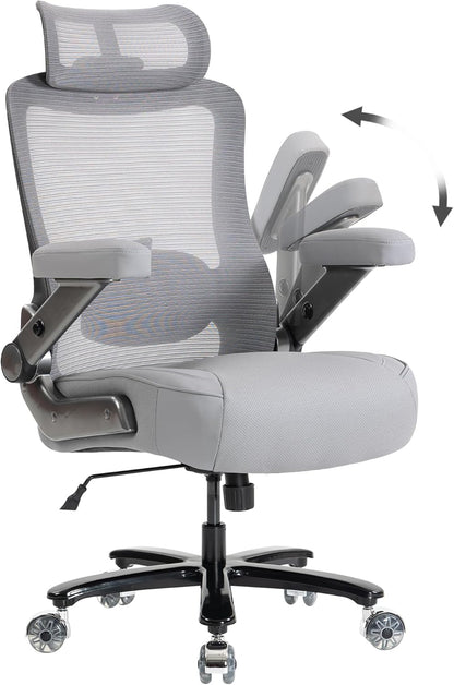 Office chair with lumbar support & headrest, load capacity up to 350 kg