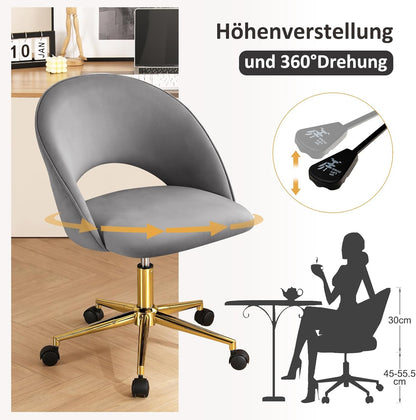 Office chair with gold frame Desk chair Dressing table chair