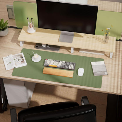 Cork Desk Mat, Reversible Desk Pad with Natural Cork & PU Leather, Mouse Pad/Table Protector Green
